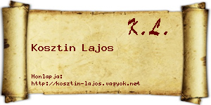 Kosztin Lajos névjegykártya