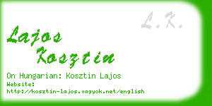 lajos kosztin business card
